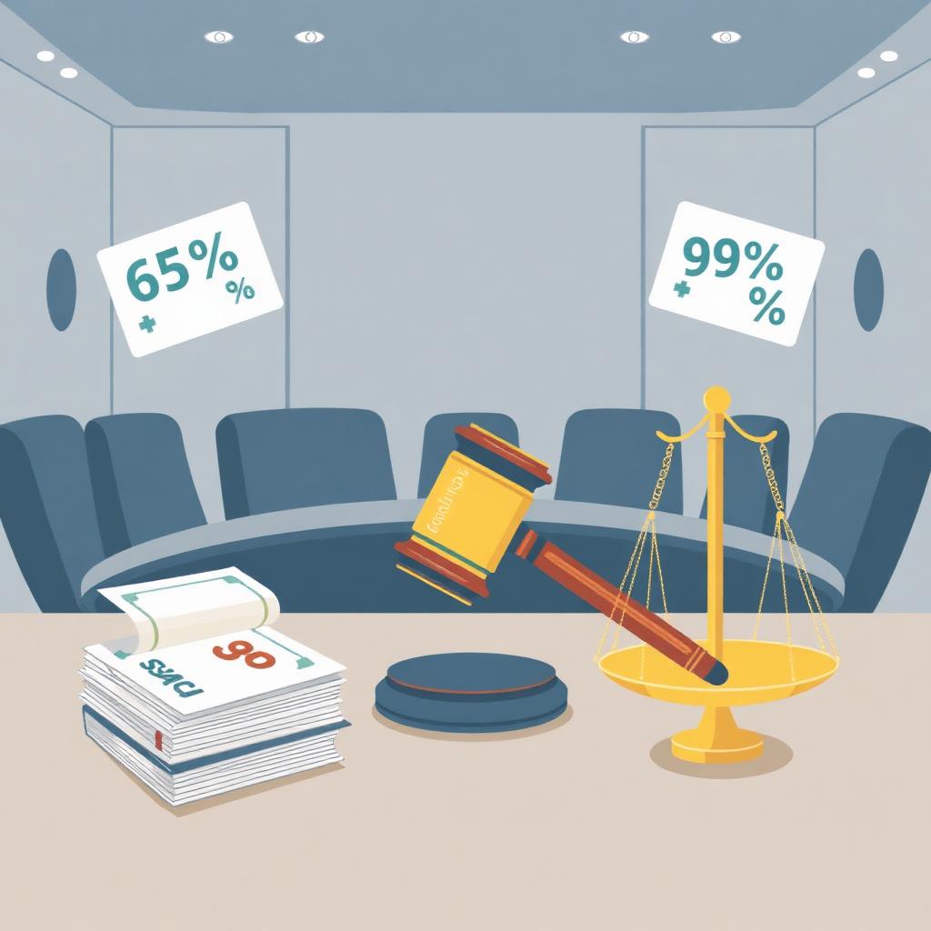 Section 48(8) share buybacks — stock certificates, gavel and balance scale in a corporate boardroom